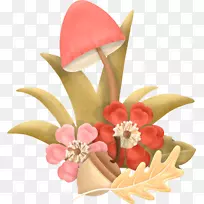 花卉设计插花艺术-粉红蘑菇
