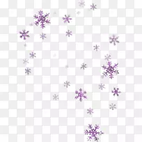 雪花剪贴画.紫色新鲜雪花漂浮材料