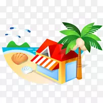 沙滩小屋-材料海滩小屋