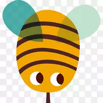 蜜蜂绘画-黄色卡通蜜蜂