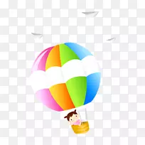 飞行飞机热气球-飞行卡通热气球