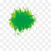 水墨涂鸦色绿抽象画