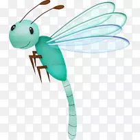 昆虫蜻蜓动画剪辑艺术手绘蜻蜓
