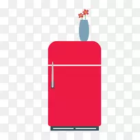 冰箱家用电器-红色家具冰箱