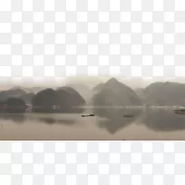 湖泊水墨-古典传统水墨湖