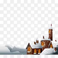 雪冬-卡通圣诞雪屋