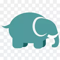 大象绿色剪贴画-蓝象