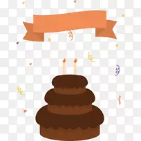 巧克力蛋糕层蛋糕生日蛋糕玉米饼奶油-三层巧克力蛋糕