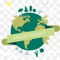 自然环境污染生态学.手绘绿色地球