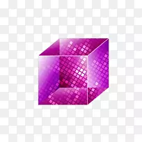 紫六角棱镜.半透明紫色晶体立方体