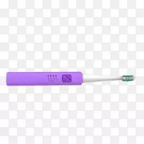 紫色字体-紫色儿童电动牙刷