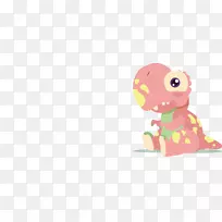 恐龙插图-可爱的粉红色小恐龙