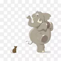 鼠标大象剪贴画-大象和老鼠的形象