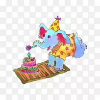 生日蛋糕蜡烛插图-生日蜡烛中的大象