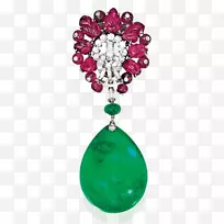 耳环祖母绿胸针钻石珠宝.翡翠耳环