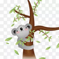考拉图-考拉抱着一棵树