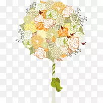 花卉设计花束插画.简单手绘花束