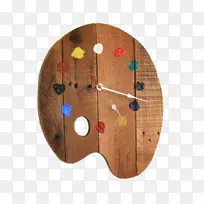 钟摆钟壁你自己做木材调色板时钟