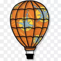热气球风筝创意-棕色卡通热气球装饰