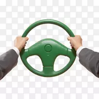 汽车方向盘驱动.绿色方向盘