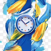 斯沃琪绘画艺术插图-油漆时钟