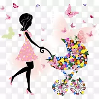 彩色摄影插图.美丽的孕妇