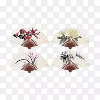 扇形艺术版税-免费剪贴画-梅花扇