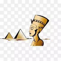 埃及金字塔尼斐提半身像古埃及法老手绘埃及法老