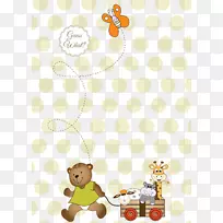动物卡通儿童剪贴画-玩具风筝放熊