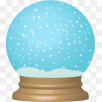雪球圣诞免费剪贴画-蓝色梦水晶球