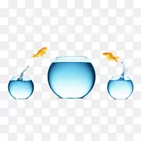 微软PowerPoint演示文稿幻灯片图-跳跃式鱼缸