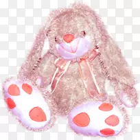欧洲兔子玩具-可爱的粉红色，兔子，玩具