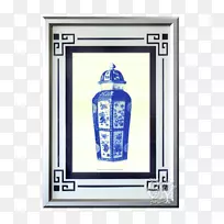 青花陶壁画-古代古典青花瓷花瓶装饰画