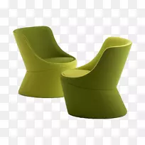 椅桌弧形-简单弧形绿色椅子