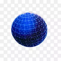 圆球几何光球-蓝色科技球