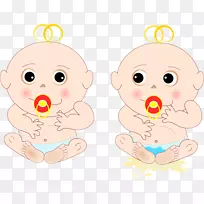 婴儿双胞胎奶嘴-可爱的小宝宝