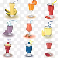 奶昔果汁鸡尾酒健康奶昔水果饮料图标设计