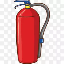 灭火器火焰图标-红色灭火喷雾