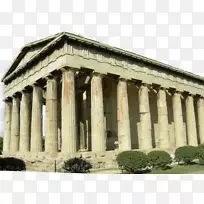 奥林匹亚宙斯帕台农神庙，雅典赫菲斯托斯神庙雅典卫城，雅典万神殿-父系庙宇柱