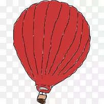 热气球企鹅红夹艺术-红色卡通热气球
