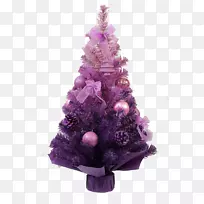 圣诞树迷你库珀紫色圣诞饰品-紫色圣诞树