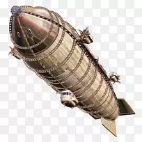 蒸汽朋克齐柏林飞艇-木制火箭