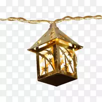 街灯灯笼剪贴画-卡通画金星灯