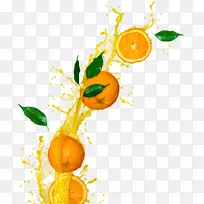 橙汁橘子饮料克莱门汀-创造性溅花橙子