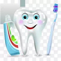 电动牙刷牙膏牙科卡通牙刷牙膏