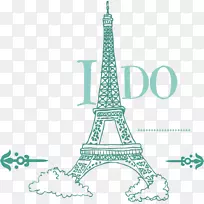 艾菲尔铁塔婚礼邀请函挂图.巴黎铁塔装饰图案