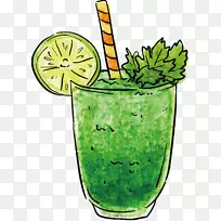 果汁奶昔鸡尾酒饮料-绿色饮料设计