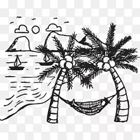 椰子树槟榔科绘图椰子树吊床