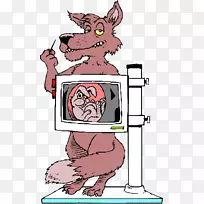 X光视觉卡通剪贴画-一只大灰狼