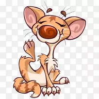 猫卡通剪贴画.抽象卡通小猫